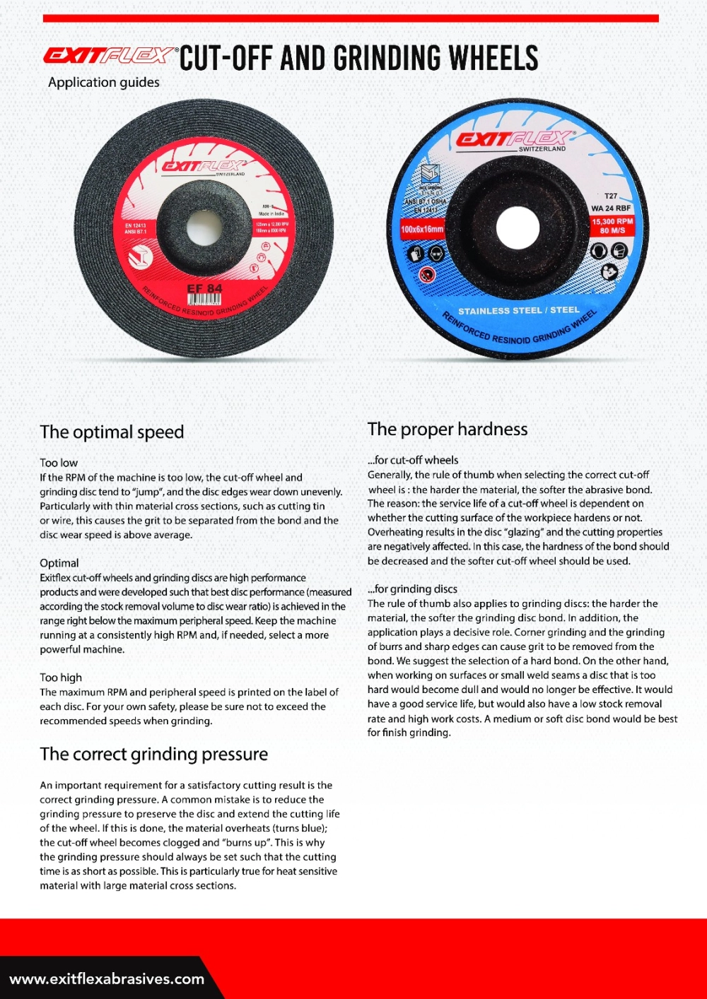 EXITFLEX CUTTING & GRINDING WHEEL/DISC