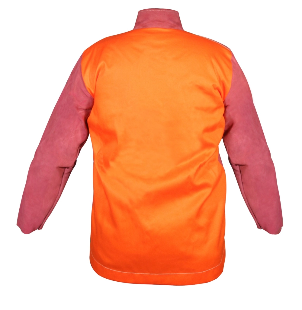 HEROSAFE LEATHER WELDING JACKET - FRONT COWHIDE SPLIT LEATHER / BACK FLAME RETARDENT SATEEN