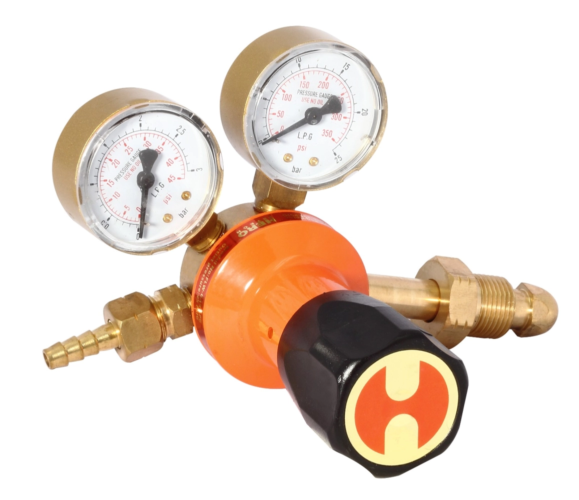HERO TECH LPG REGULATOR WITH (GAS CONNECTOR/ INLET NUT)