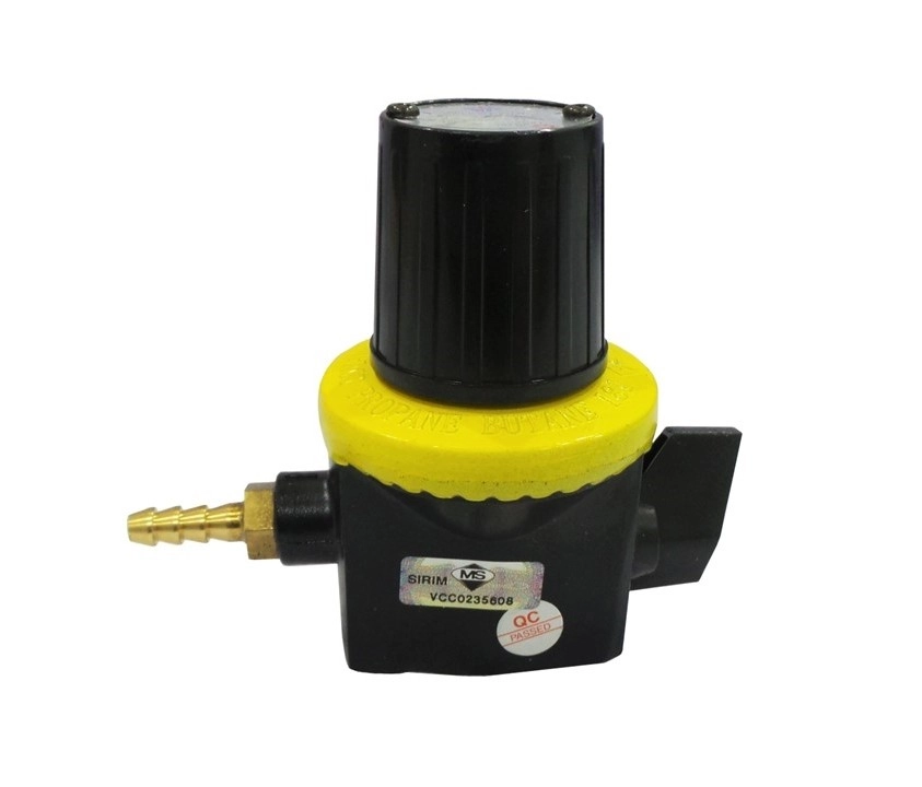 GOLDEN FUJI HIGH PRESSURE REGULATOR 181 DP 1/4" VALVE LPG YELLOW BLACK